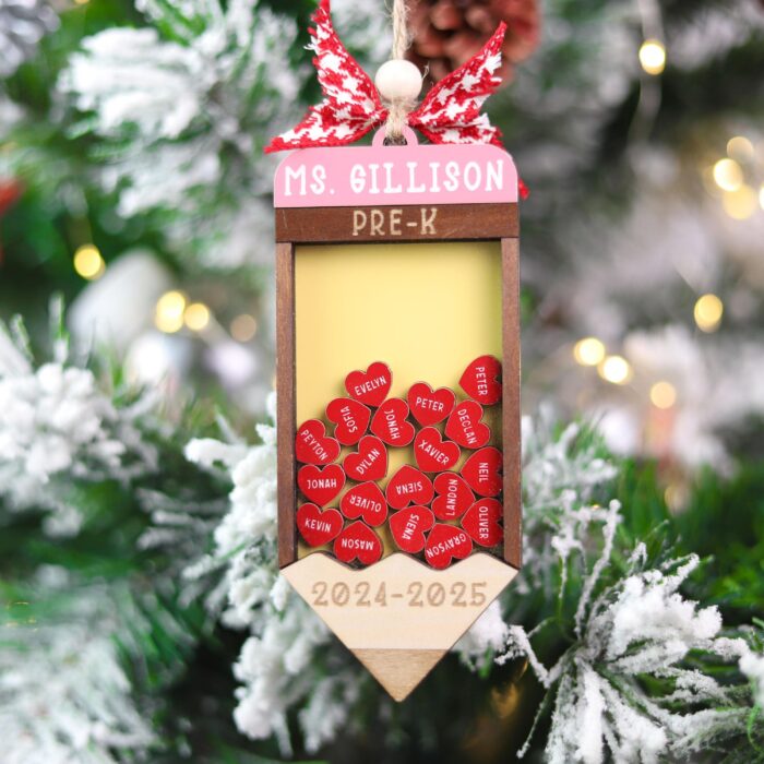 Personalized Teacher Shaker Christmas Ornament | Personalized Ornament - Image 5