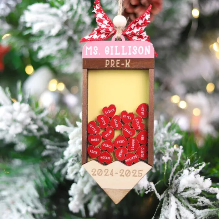 Personalized Teacher Shaker Christmas Ornament | Personalized Ornament