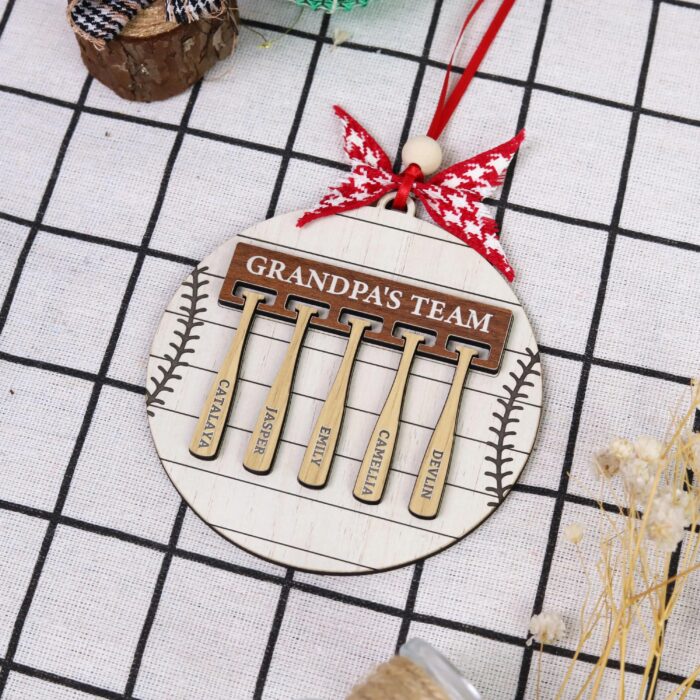 Personalized Grandpa Baseball Ornament | Personalized Ornament - Image 5