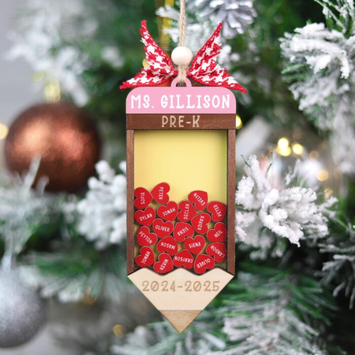 Personalized Teacher Shaker Christmas Ornament | Personalized Ornament - Image 8
