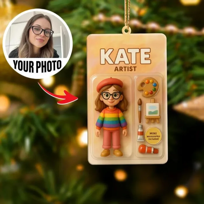 Personalized 2D Cartoon Flat Printing Artist Ornament – Custom Artist Keepsake | Personalized Ornament