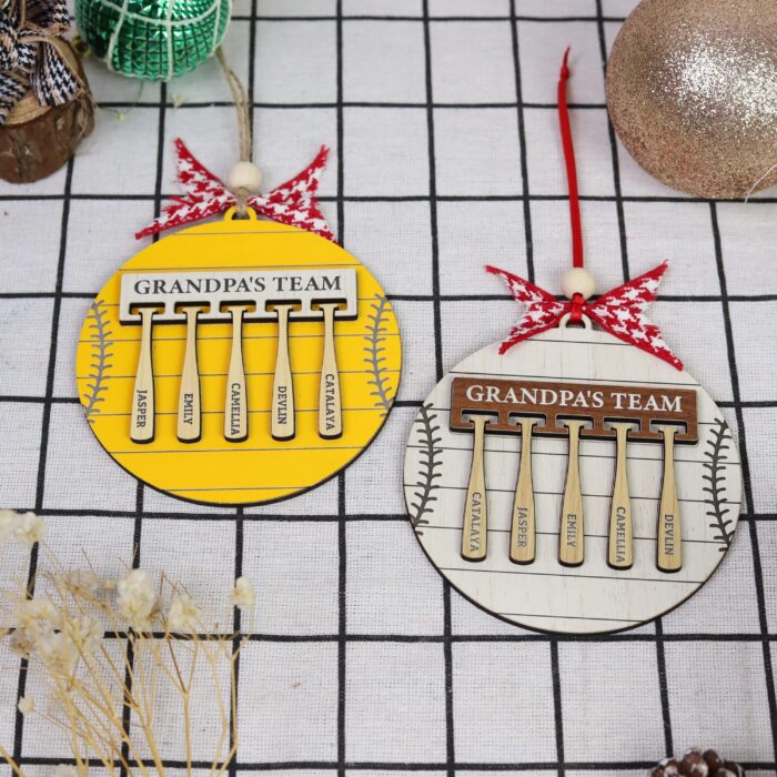 Personalized Grandpa Baseball Ornament | Personalized Ornament - Image 8