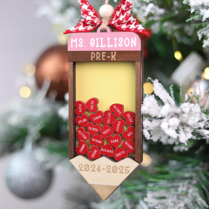 Personalized Teacher Shaker Christmas Ornament | Personalized Ornament - Image 7