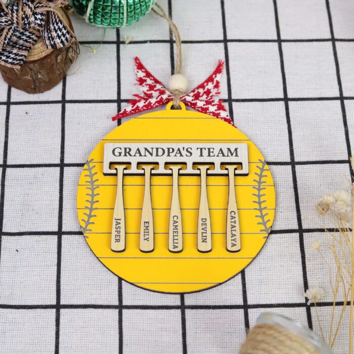 Personalized Grandpa Baseball Ornament | Personalized Ornament - Image 9