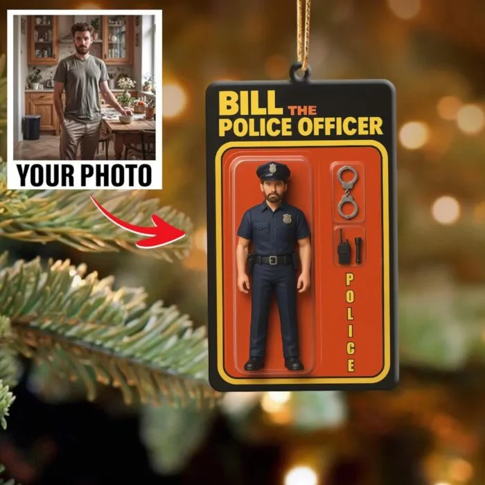 Personalized 2D Flat Police Uniform Ornament – Custom Name Keepsake for Officer | Personalized Ornament