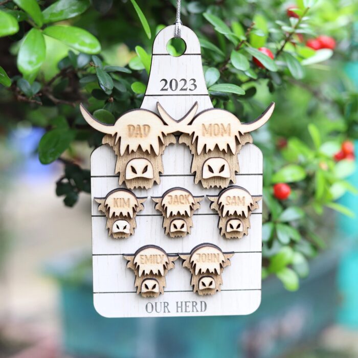 Our Herd Personalized Highland Cow Ornament - Image 7