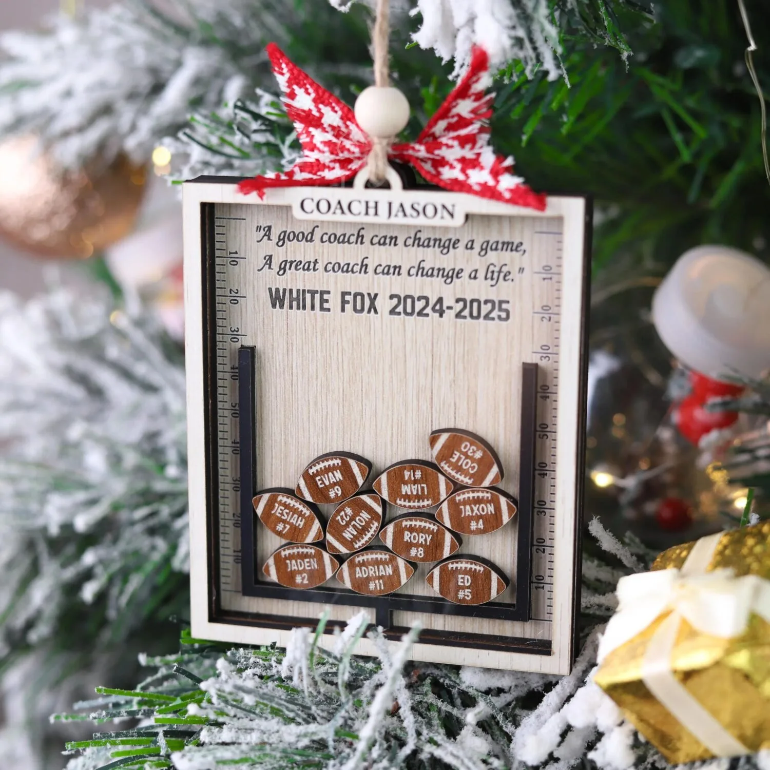 Personalized 4D Football Shaker Ornament | Personalized Ornament - Image 4