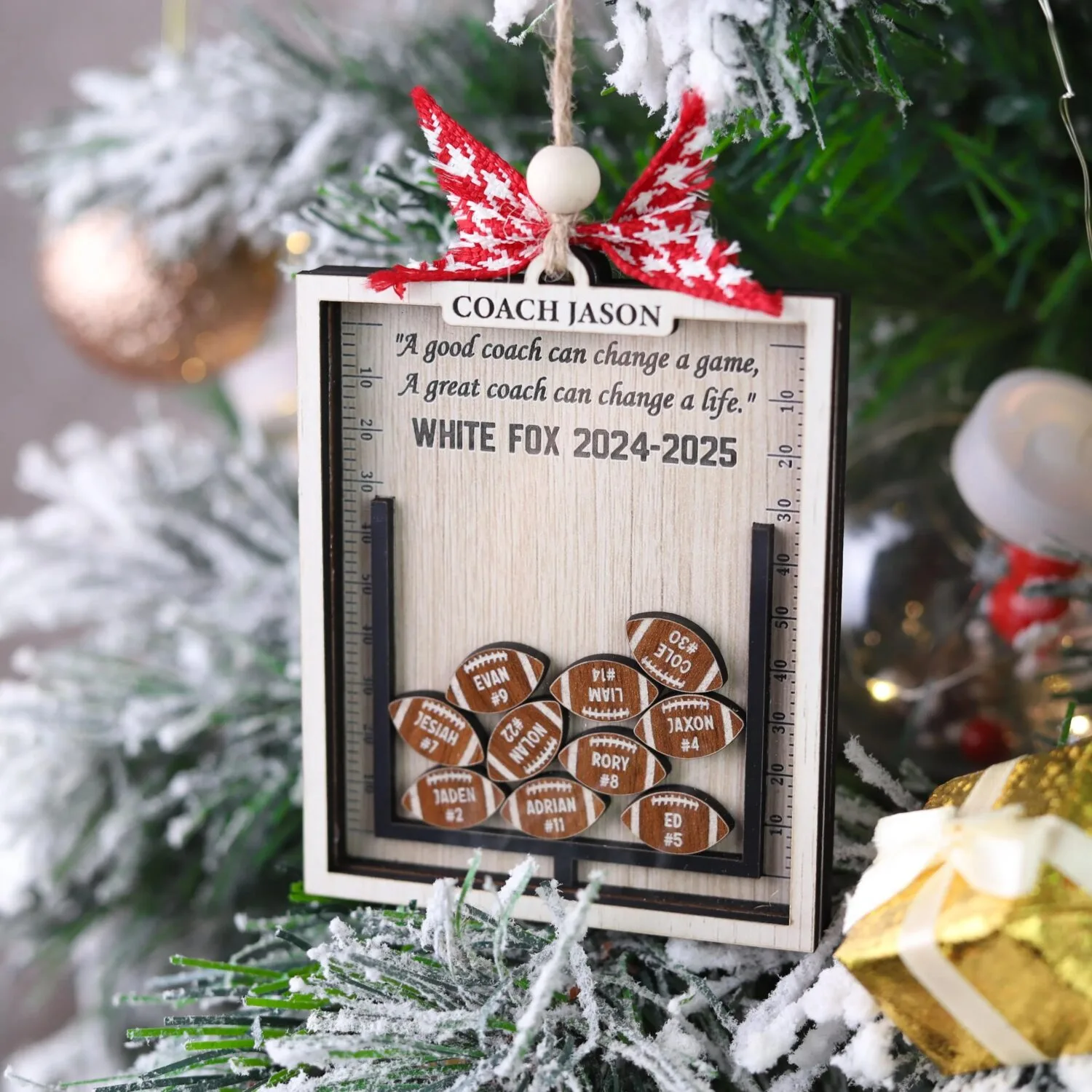 Personalized 4D Football Shaker Ornament | Personalized Ornament - Image 5