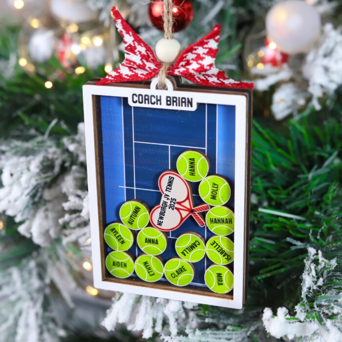 Personalized Tennis Coach Shaker Ornament | Personalized Ornament - Image 9