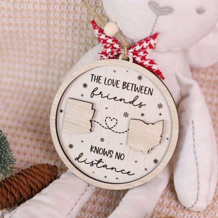 Personalized Long Distance Gift – “The Love Between Family Knows No Distance” Ornament | Personalized Ornament - Image 7