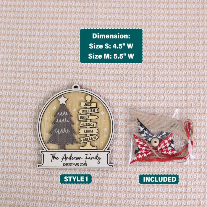 Personalized Family Name Christmas Ornament – Custom Family Name Keepsake | Personalized Ornament - Image 2