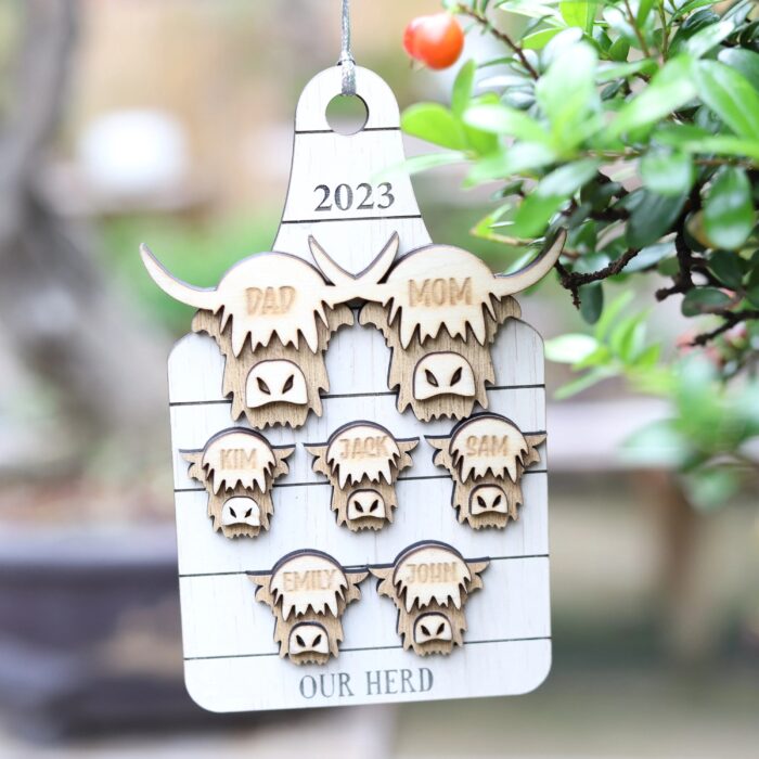 Our Herd Personalized Highland Cow Ornament - Image 6