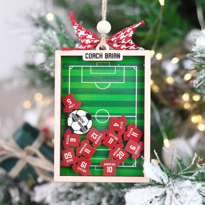 Personalized Soccer Field Coach 4D Shaker Ornament | Personalized Ornament - Image 6