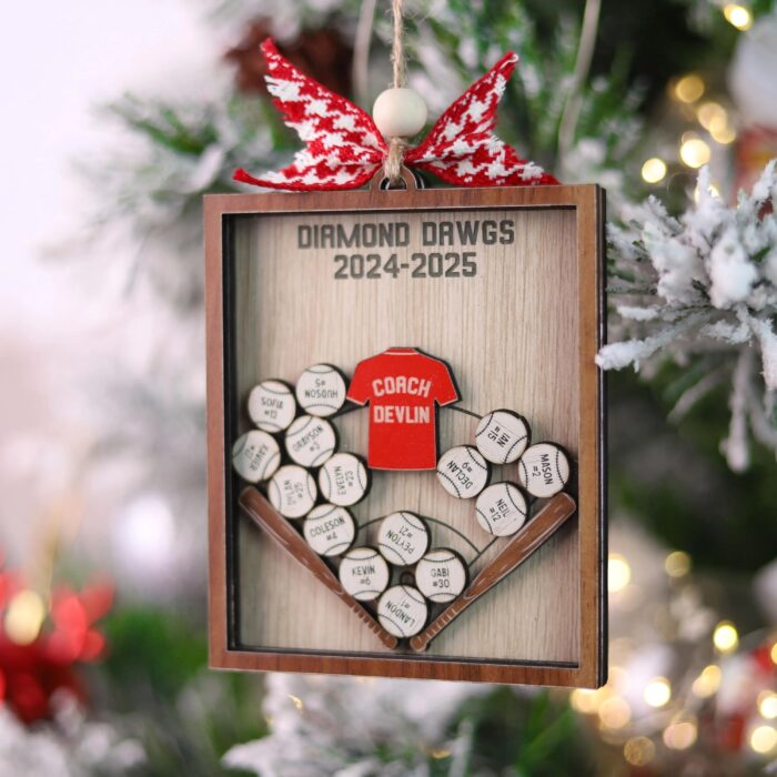 Personalized 4D Baseball & Softball Shaker Ornament | Personalized Ornament - Image 10