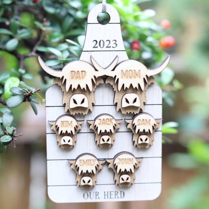 Our Herd Personalized Highland Cow Ornament - Image 4