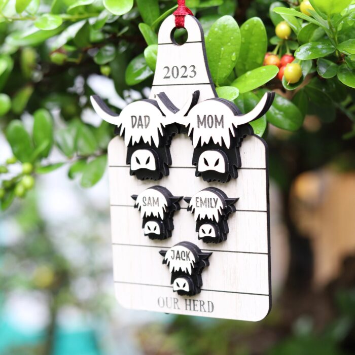 Our Herd Personalized Highland Cow Ornament - Image 5