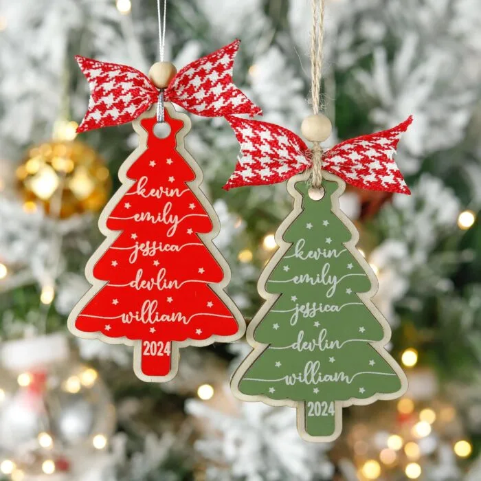 Personalized Grandkids & Pets Name Christmas Ornament | Personalized Ornament | Woodhug