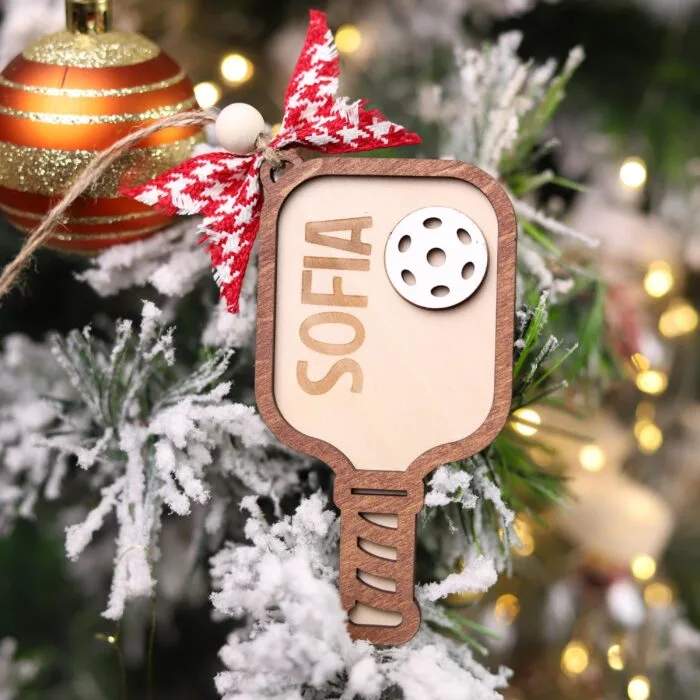 Personalized Pickleball Paddle Christmas Ornament| Personalized Ornament | Woodhug
