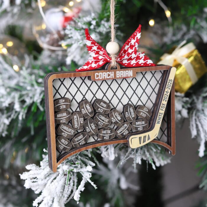 Personalized 4D Hockey Shaker Ornament | Personalized Ornament - Image 3