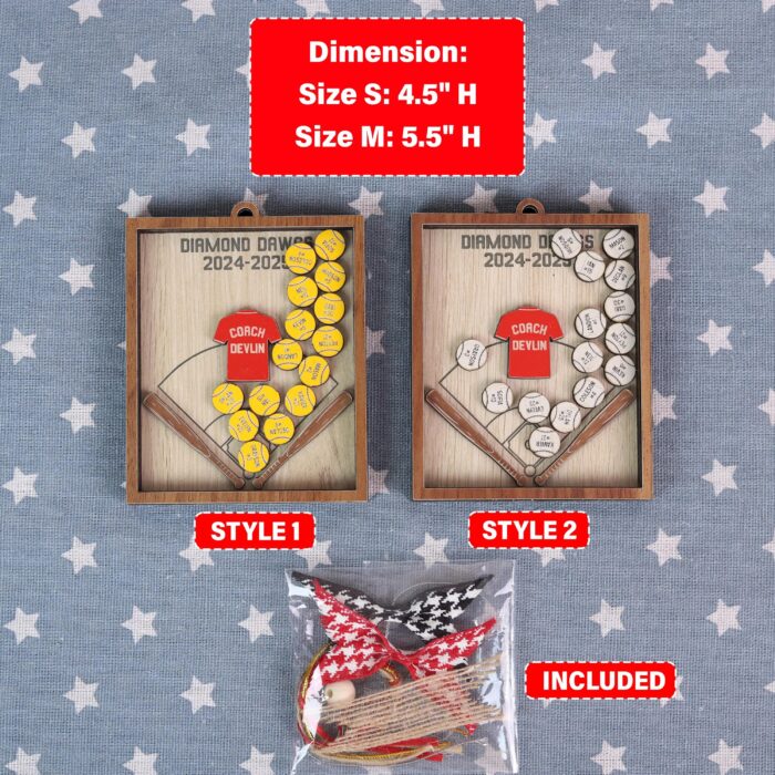 Personalized 4D Baseball & Softball Shaker Ornament | Personalized Ornament - Image 2