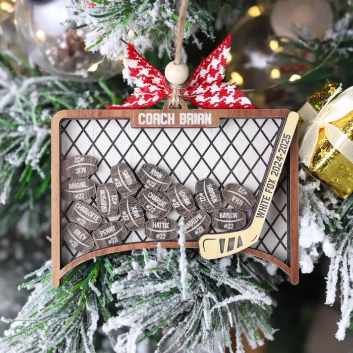 Personalized 4D Hockey Shaker Ornament | Personalized Ornament
