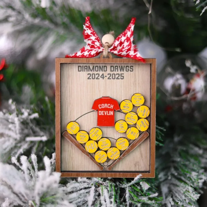 Personalized 4D Baseball & Softball Shaker Ornament | Personalized Ornament