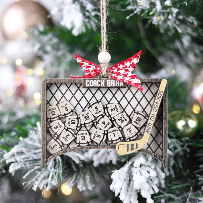 Personalized Ice Hockey Jersey Shaker Ornament | Personalized Ornament - Image 4