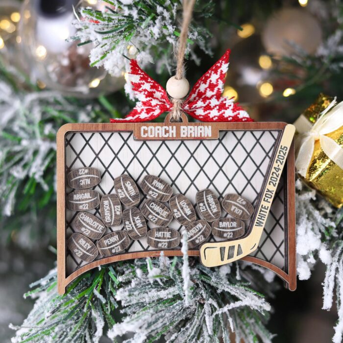 Personalized 4D Hockey Shaker Ornament | Personalized Ornament - Image 6