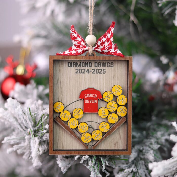 Personalized 4D Baseball & Softball Shaker Ornament | Personalized Ornament - Image 4