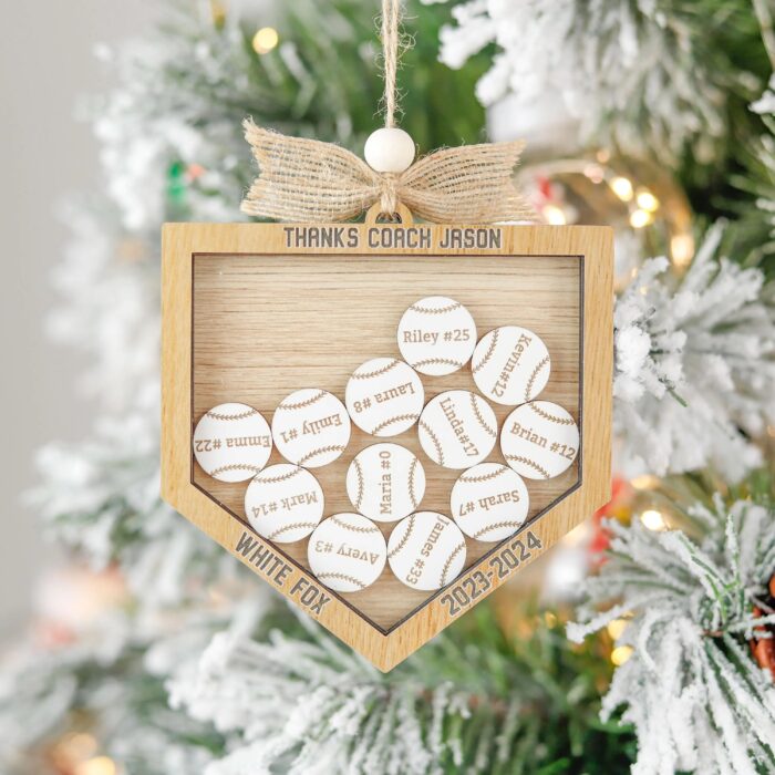 Personalized Baseball / Softball Coach Shaker Ornament | Personalized Ornament - Image 5