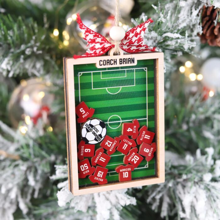 Personalized Soccer Field Coach 4D Shaker Ornament | Personalized Ornament - Image 9