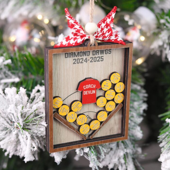 Personalized 4D Baseball & Softball Shaker Ornament | Personalized Ornament - Image 11
