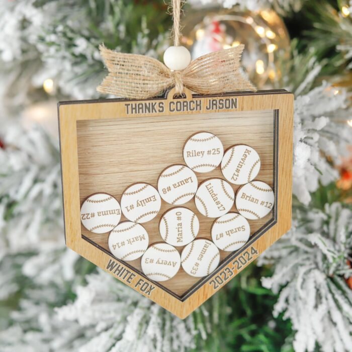 Personalized Baseball / Softball Coach Shaker Ornament | Personalized Ornament - Image 7