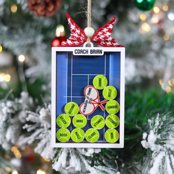 Personalized Tennis Coach Shaker Ornament | Personalized Ornament