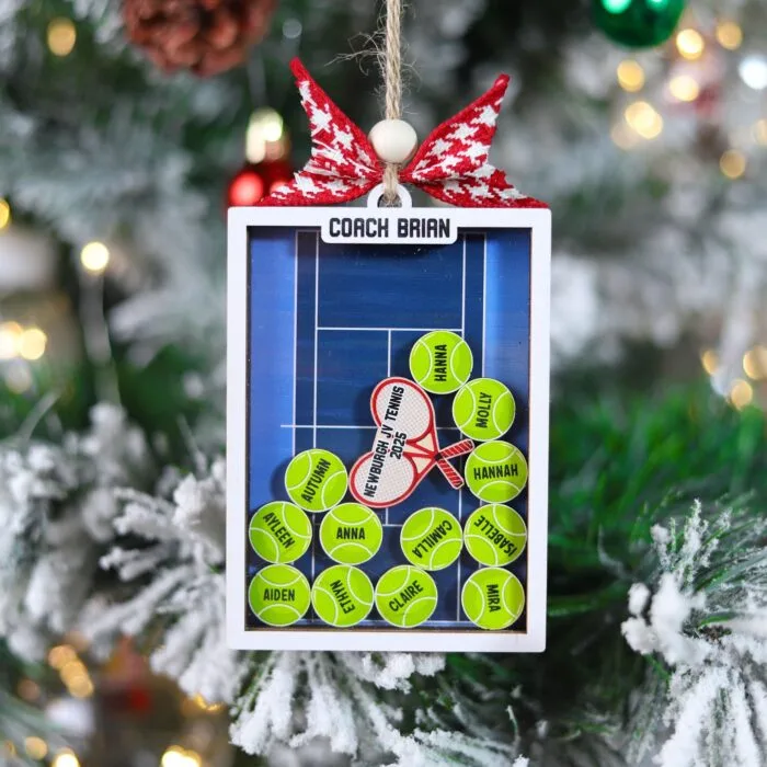 Personalized Tennis Coach Shaker Ornament | Personalized Ornament