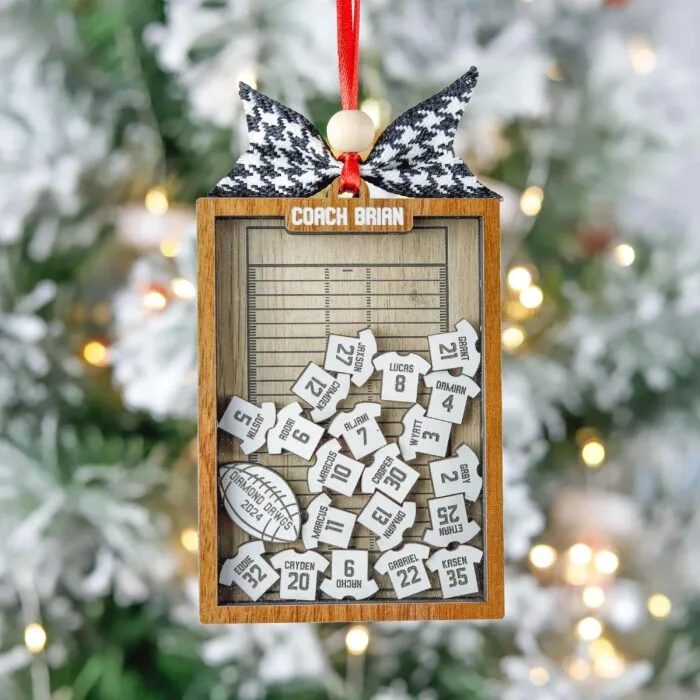 Personalized 4D Football Shaker Ornament | Personalized Ornament | Woodhug