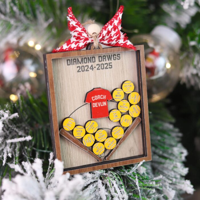 Personalized 4D Baseball & Softball Shaker Ornament | Personalized Ornament - Image 8