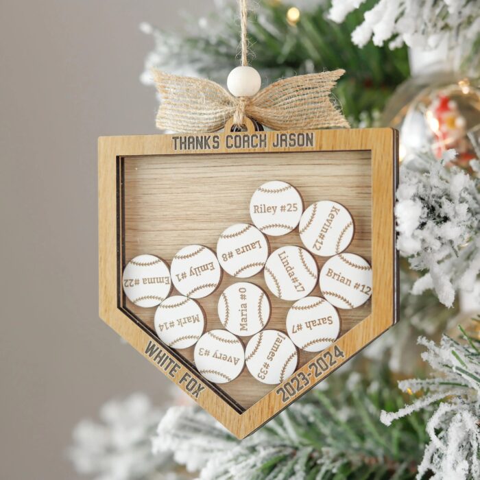 Personalized Baseball / Softball Coach Shaker Ornament | Personalized Ornament - Image 10