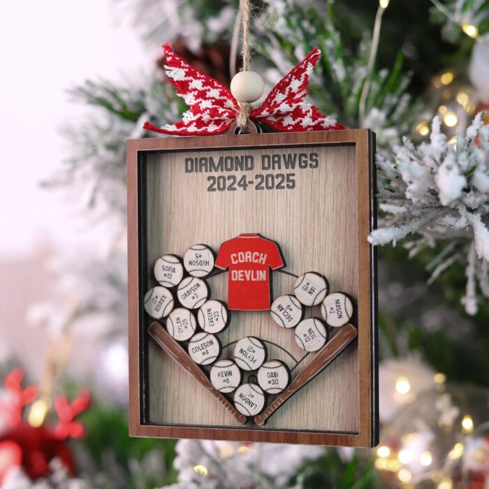 Personalized 4D Baseball & Softball Shaker Ornament | Personalized Ornament - Image 5