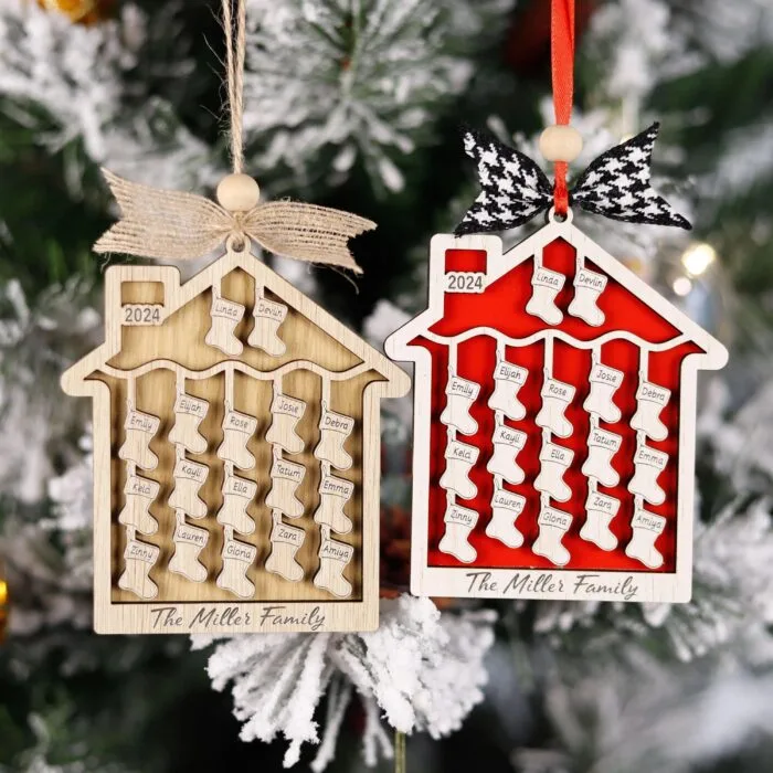 Personalized Stockings Tray Christmas Ornament | Personalized Ornament | Woodhug