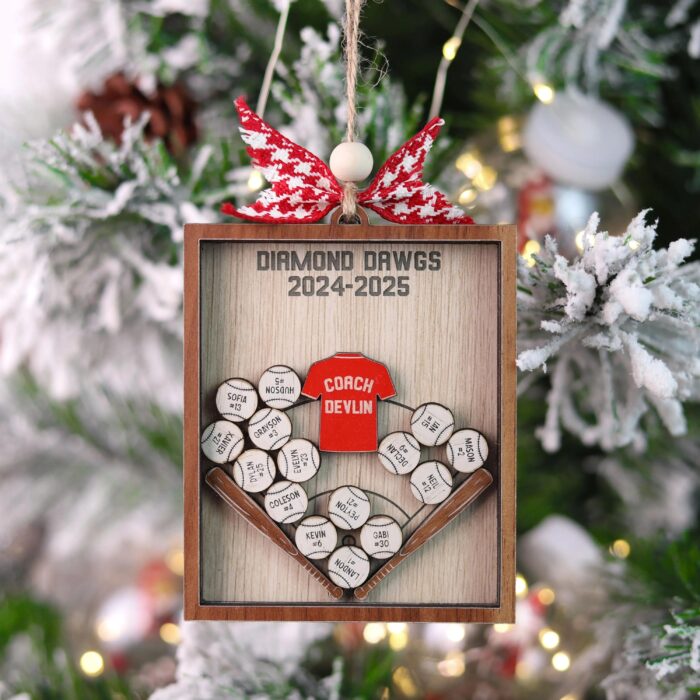 Personalized 4D Baseball & Softball Shaker Ornament | Personalized Ornament - Image 9
