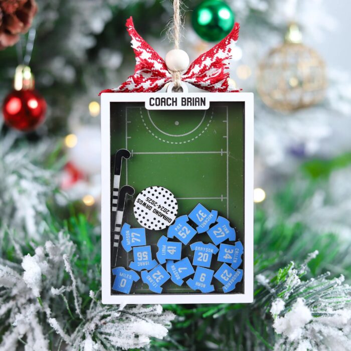 Personalized Field Hockey Christmas Shaker Ornament | Personalized Ornament