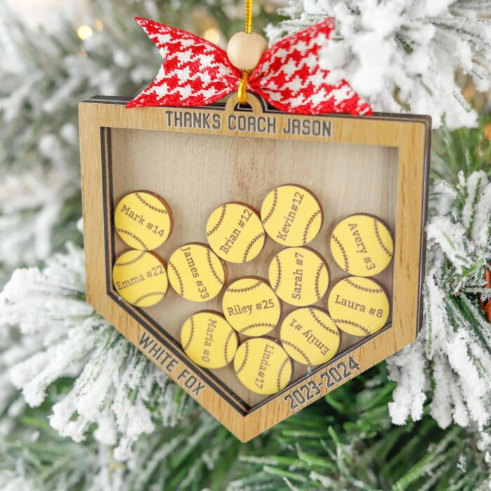 Personalized Baseball / Softball Coach Shaker Ornament | Personalized Ornament - Image 8
