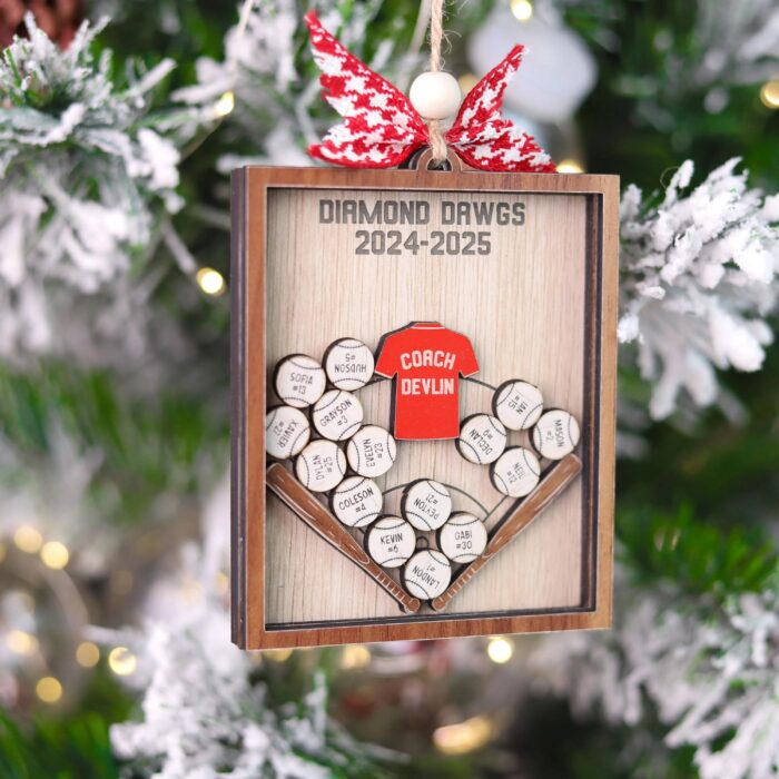 Personalized 4D Baseball & Softball Shaker Ornament | Personalized Ornament - Image 6