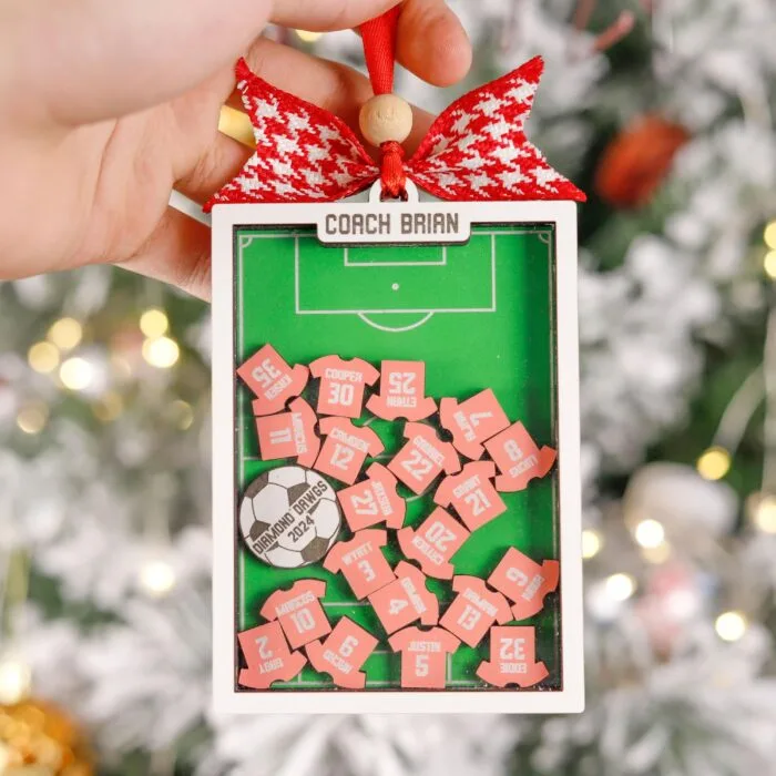 Personalized Soccer Shaker Ornament | Personalized Ornament | Woodhug