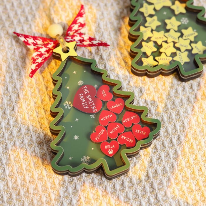 Personalized Christmas Tree Ornament with Names| Personalized Ornament - Image 4