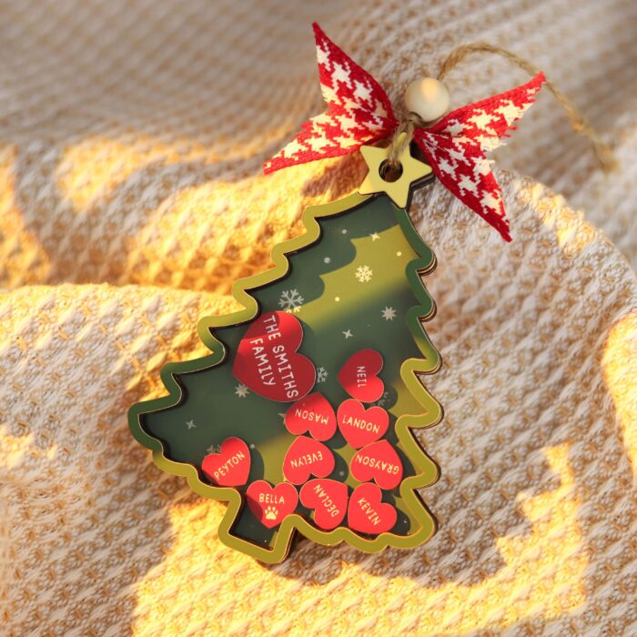 Personalized Christmas Tree Ornament with Names| Personalized Ornament - Image 5