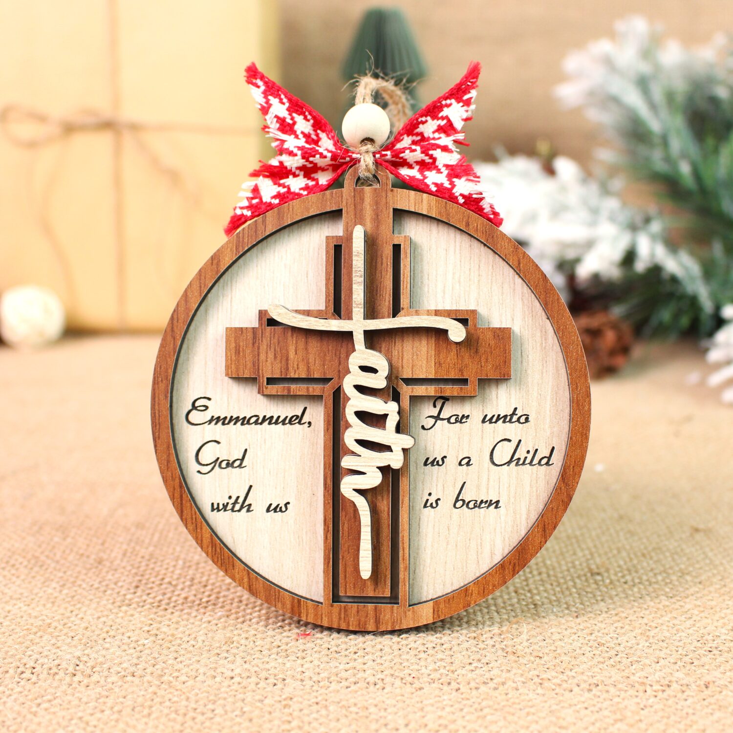 Personalized Nativity Jesus Cross Ornament – Custom Faith & Family Keepsake | Personalized Ornament - Image 6