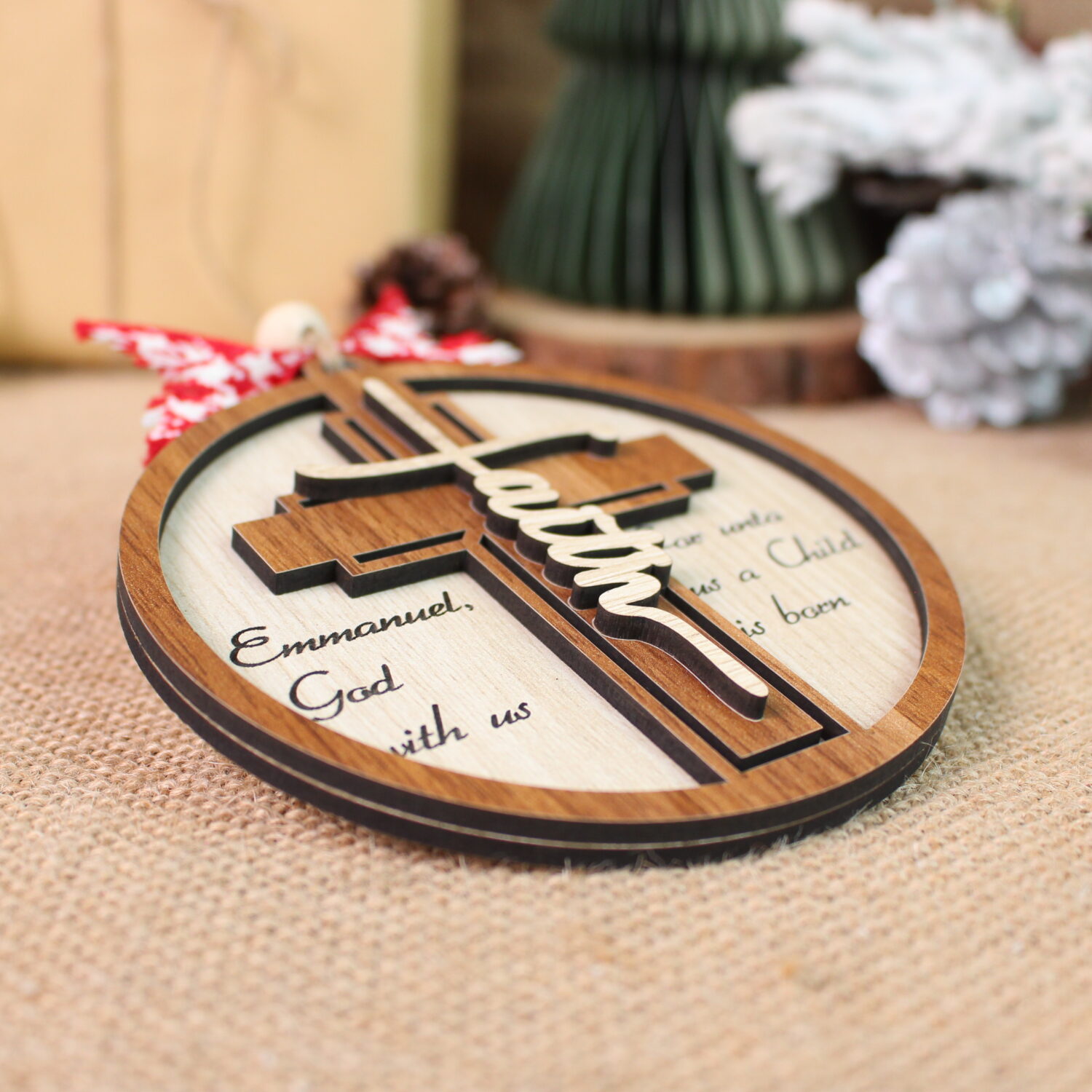 Personalized Nativity Jesus Cross Ornament – Custom Faith & Family Keepsake | Personalized Ornament - Image 8