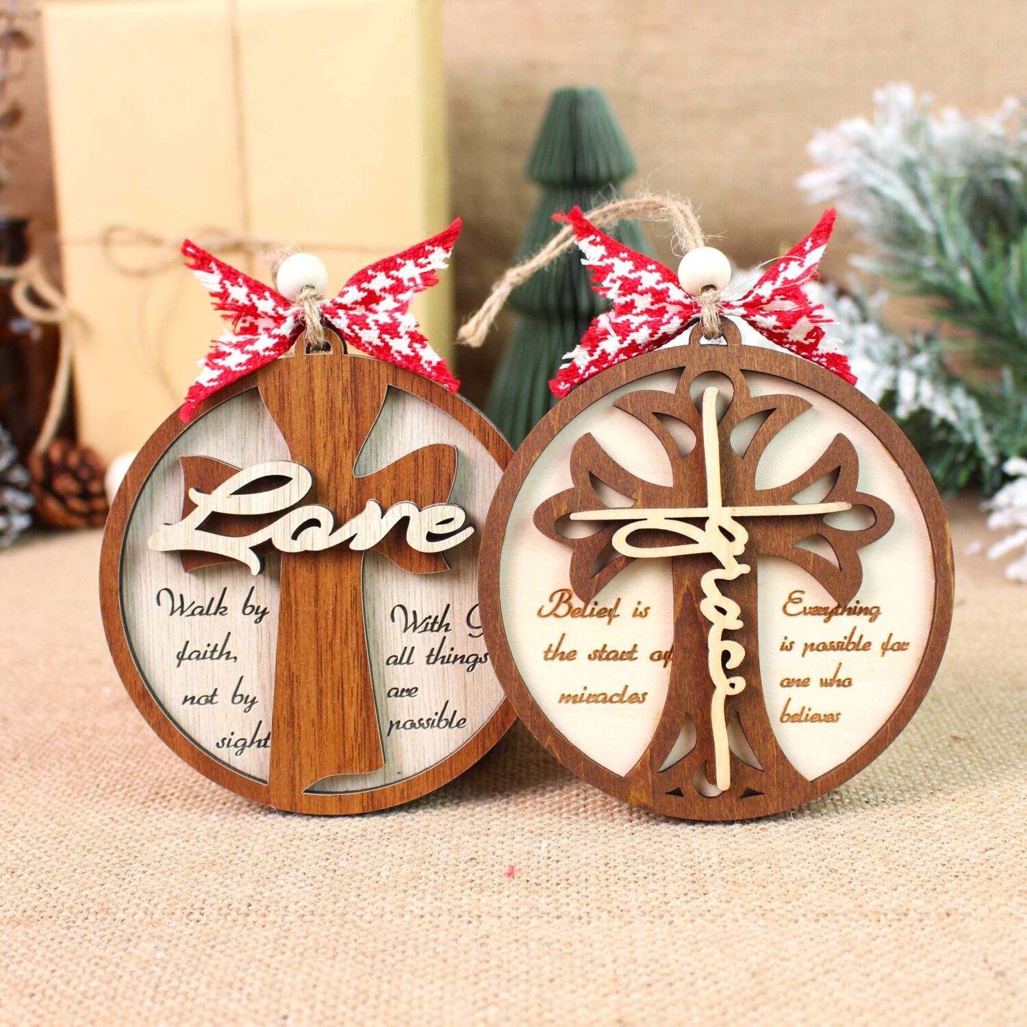 Personalized Nativity Jesus Cross Ornament – Custom Faith & Family Keepsake | Personalized Ornament - Image 4